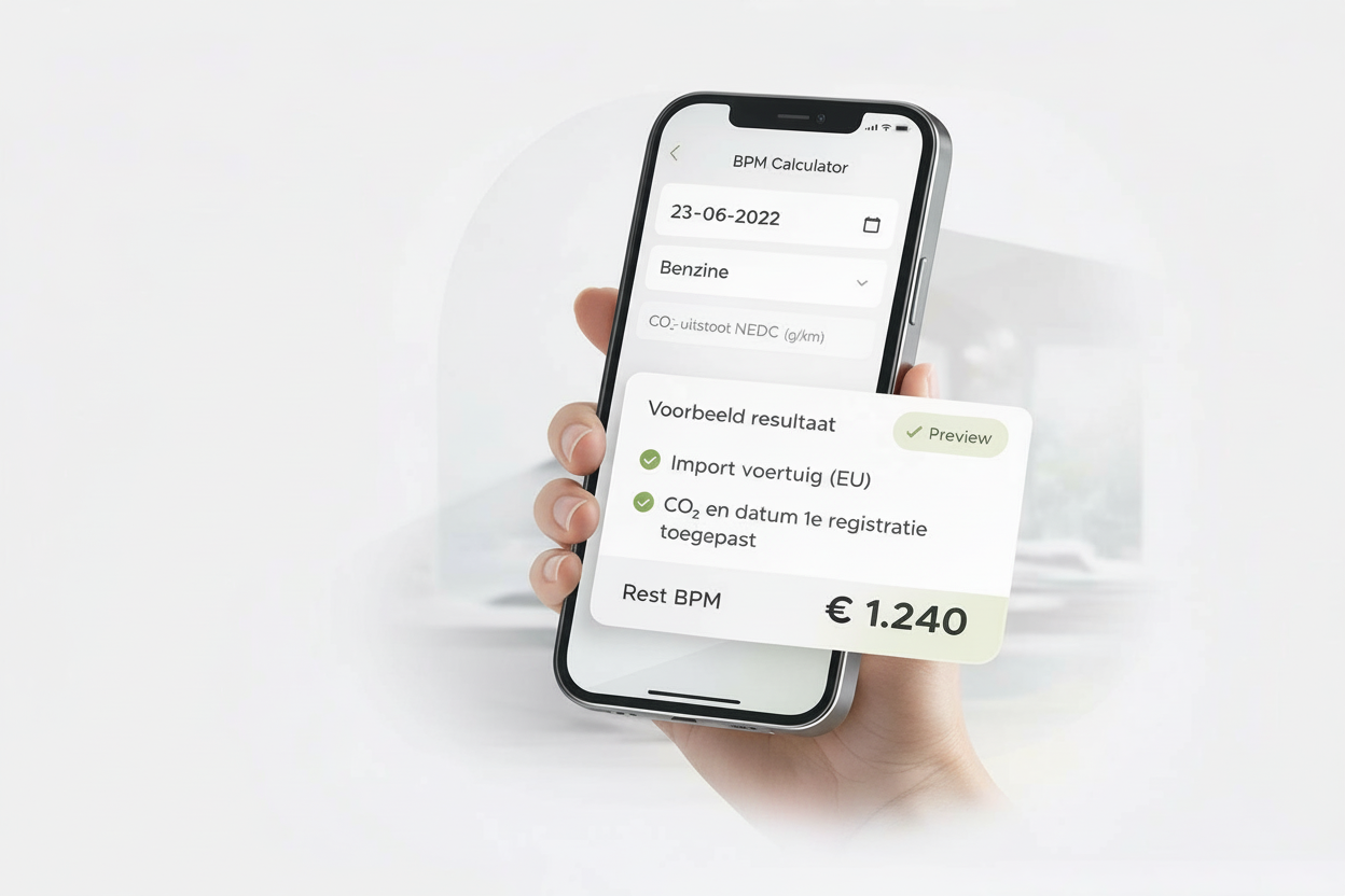 Online BPM Aangifte – BPM berekenen bij import